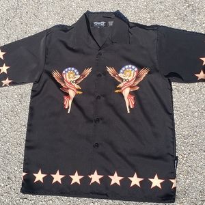 Dragonfly clothing company men's button shirt. Med.